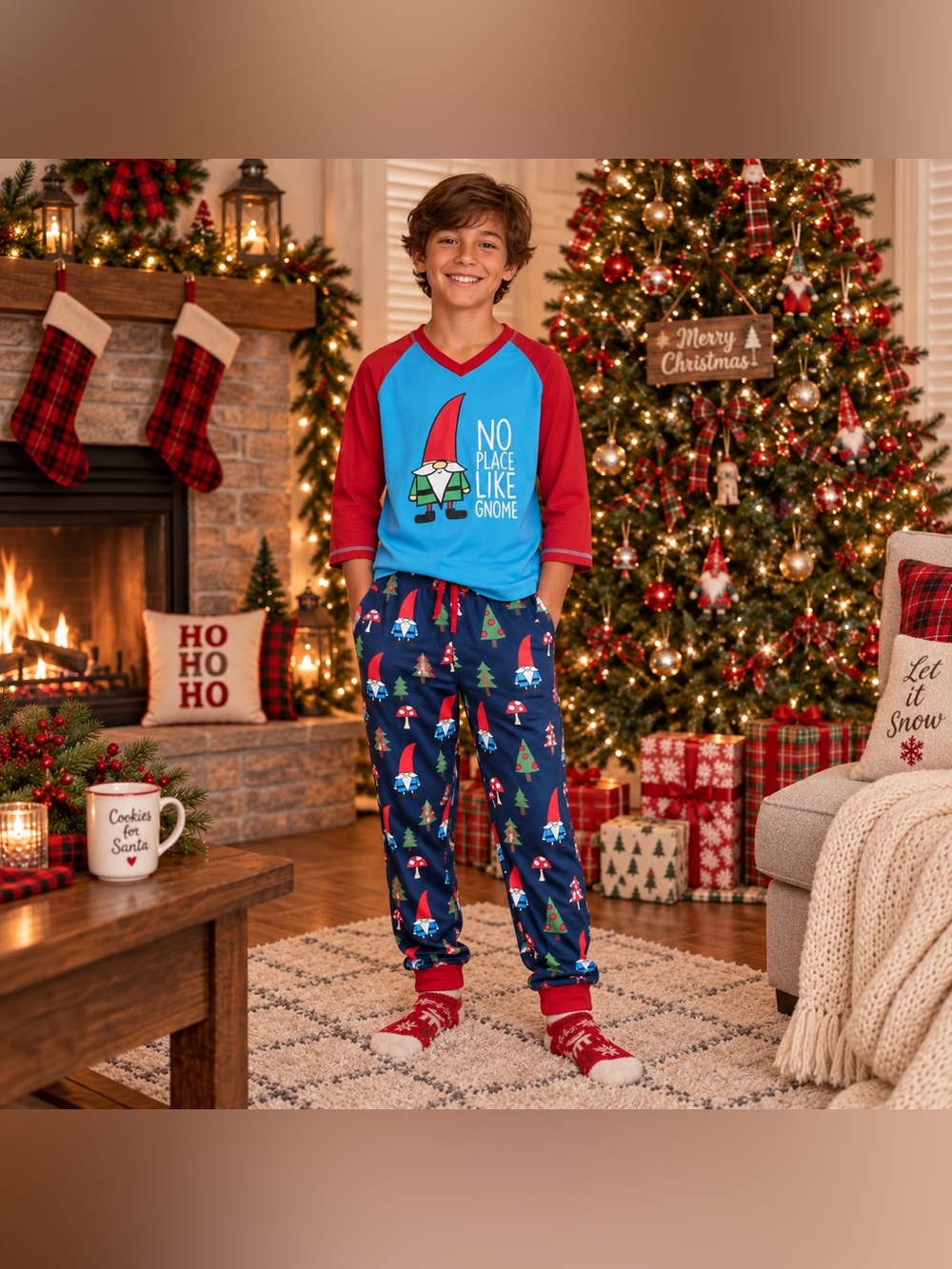 LazyOne No Place Like Gnome Christmas Pajama Set